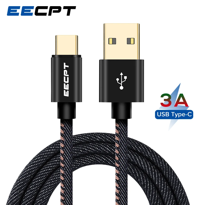 Кабель EECPT USB Type C для Samsung S20 S10 S9 кабель быстрой зарядки и передачи данных зарядный