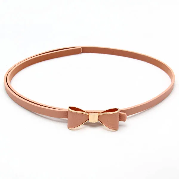 Fashion woman lady Candy Color Big Bowknot Pu Leather Thin Skinny solid Waistband Belt | Аксессуары для одежды