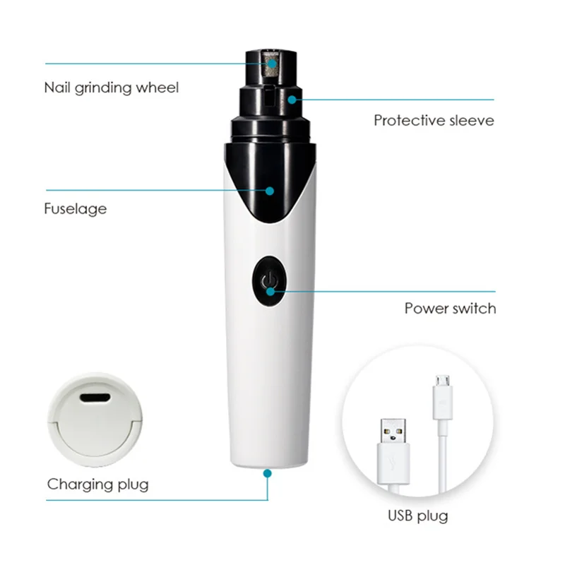 

1PC Rechargeable Pet Dog Cat Electric Claw Nail Grinder Trimmer Pet Toenail Paws Grinder Clipper Auto Pedicure Equipment Tool