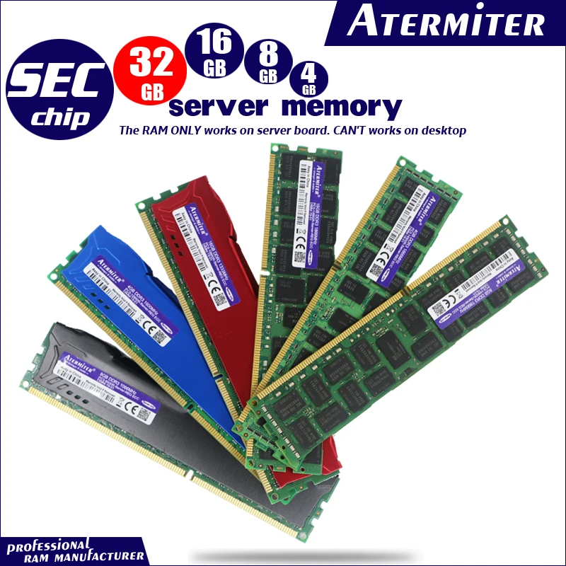 16GB 8GB 4GB 32GB DDR3 PC3 1066Mhz 1333Mhz 1600Mhz 1866Mhz Память сервера 8G 4G 1333 1600 1866 ECC REG 14900 12800 радиатор