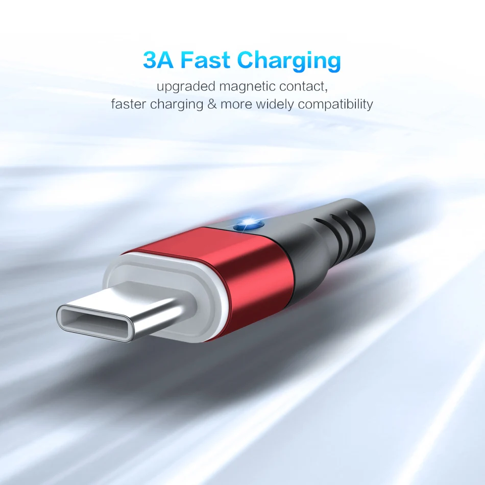 Магнитный кабель KSTUCNE Micro usb type C для iPhone, кабель Lightning, 1 м, 3 А, быстрая зарядка, USB-C, type-C, магнитный кабель для зарядки телефона