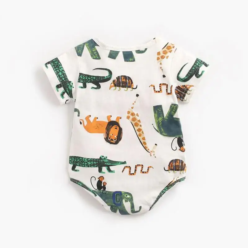 Baby Newborn Rompers Bottom-wrapped Neonatal Unisex Boys Girls Cartoon Triangle Climbing Ins Clothing Animal Kids Jumpsuits | Мать и