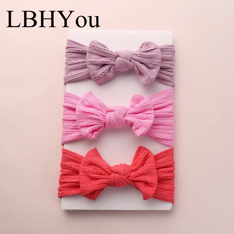

1pcs 2019 Newest Cable Knit Wide Nylon Headbands Soft Elastic Bows Nylon Headbands Turban,Baby Girls Headwraps Hair Accessories