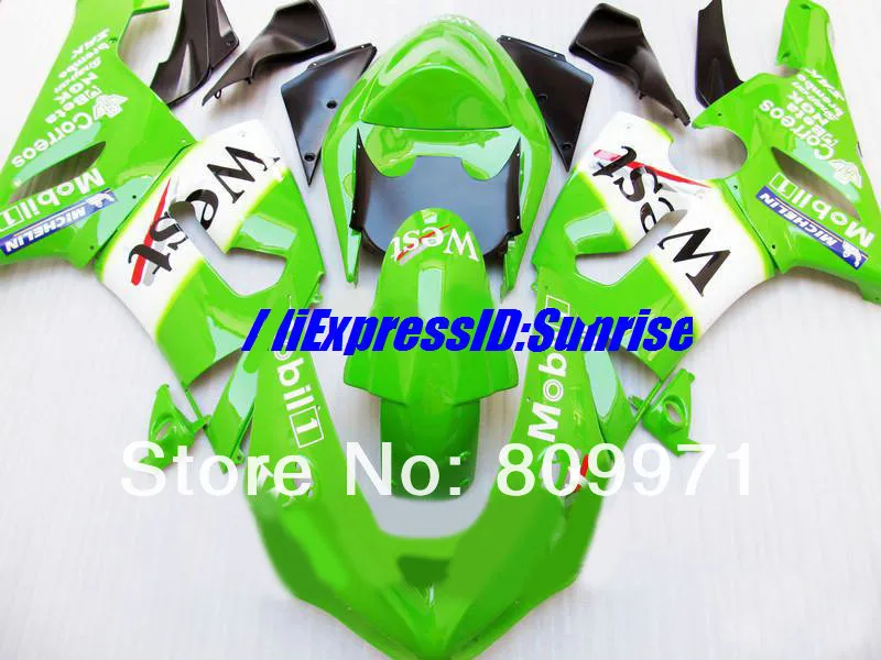 WEST Green Белый обтекатель комплект для KAWASAKI Ninja ZX6R 636 2005 2006 ZX 6R 05 06 Мотоцикл