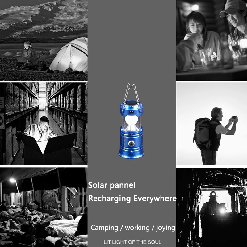 Светодиодный лампа солнечного света Фонарь USB & Солнечная перезаряжаемый
