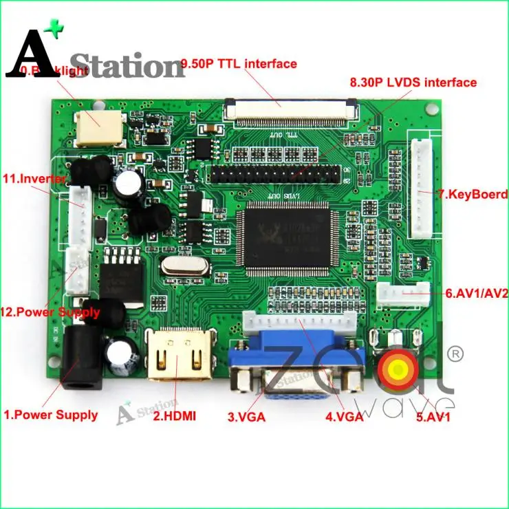 HDMI/VGA/AV + плата драйвера управления сенсорный экран 7 дюймов AT070TN90 AT070TN92 800x480 FPC