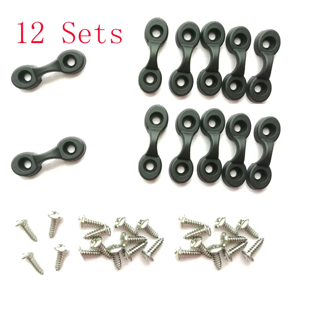 12PC Nylon Canoe Marine Boat Kayak Pad Strap Eye Deck Loop Tie Downs Bungee Pad Eye with Screws