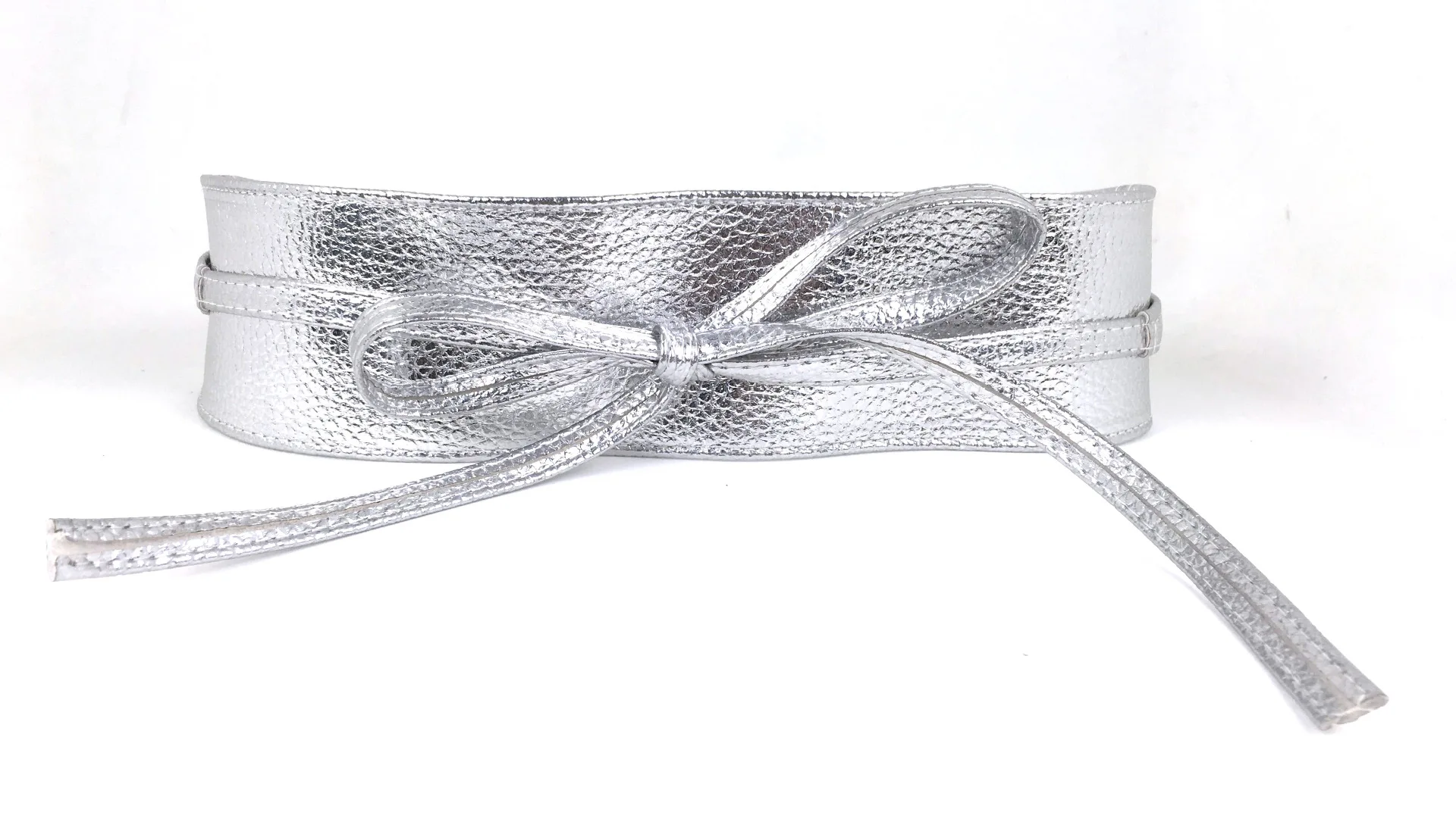 silver Платье с поясом, новые модные женские туфли из мягкой кожи широкий галстук-бабочка Обёрточная бумага вокруг талии пояс-корсет для Для женщин - Цвет: silver