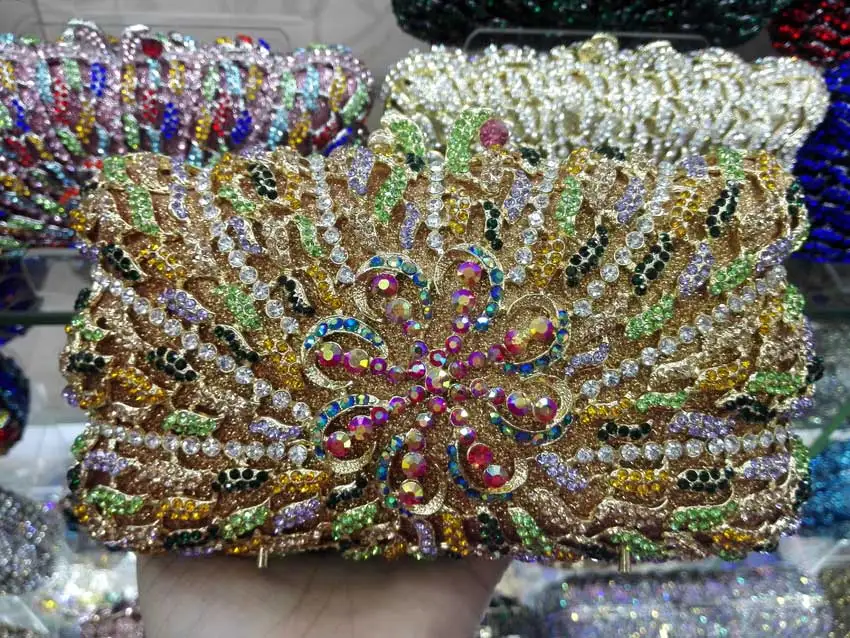 Светская металлическая Жесткая Сумка Дамский прозрачный клатч с кристаллами