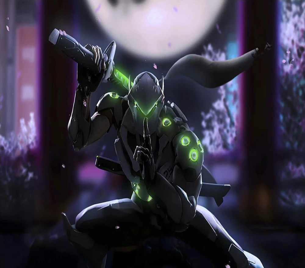 Декоративные обои Overwatch Genji фоновая Роспись стен