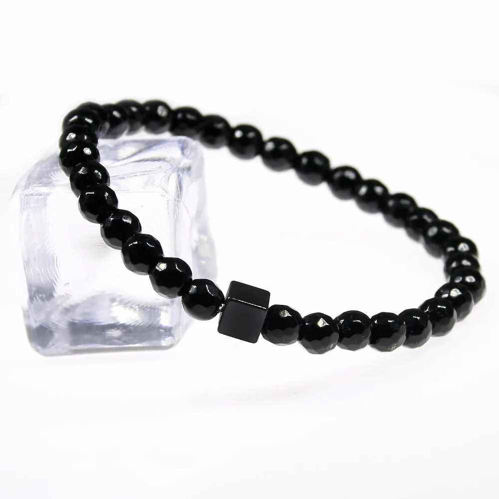 Веревка цепочка с натуральным камнем гематитовые браслеты для женщин и мужчин