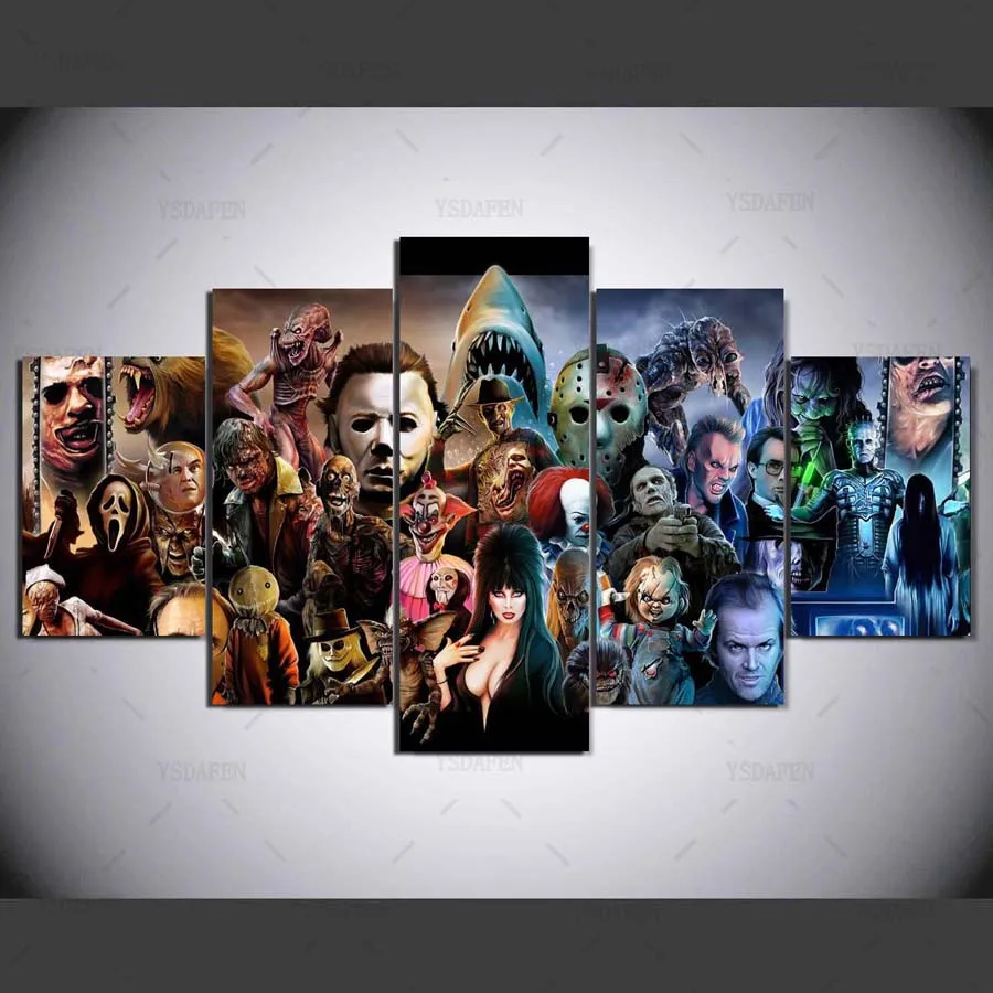 5 шт. холст Декор с принтом стены Искусство ужас фильм Невидимый Бойз мести печать