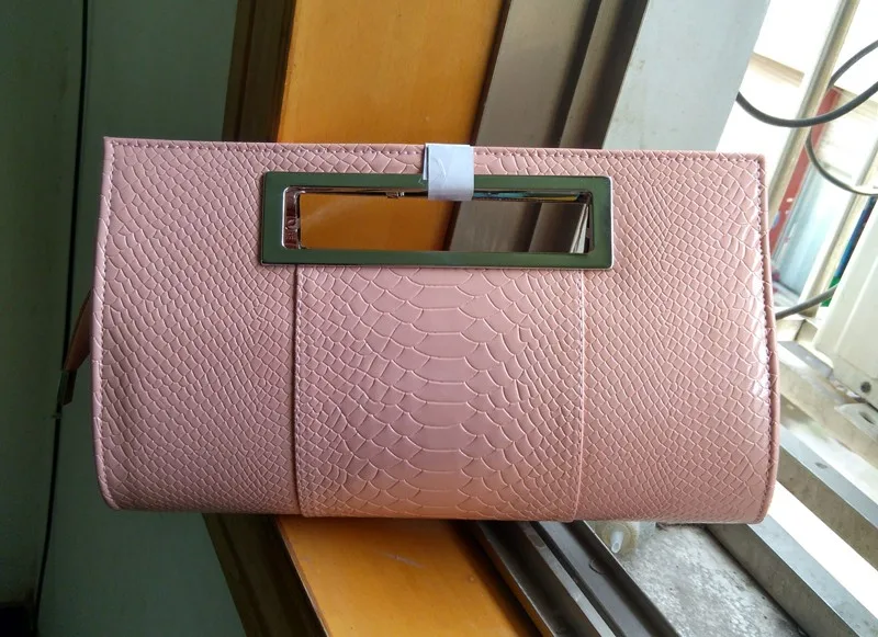 pink Горячее предложение! Распродажа! женская сумка из искусственной кожи аллигатора, известный бренд, женские вечерние сумки, сумка-клатч на плечо с ремнем B90 - Цвет: pink