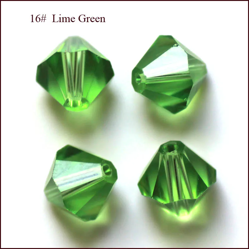 lime green AAA1 хрустальные биконусные бусины 5301 4 мм 5 мм 6 мм 8 мм 10 мм свободные биконусные хрустальные бусины для изготовления модных украшений - Цвет: lime green