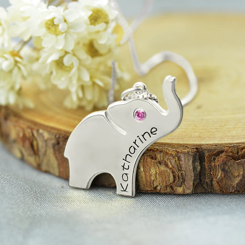Ожерелье с надписью AILIN Lucky Birthstone Elephant серебряное ожерелье | Украшения и