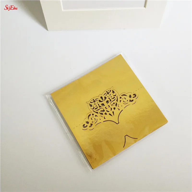 100 шт. красная настольная карта Вертикальная лазерная резка Пригласительные