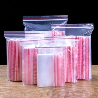 100pcs high clear small plastic gifts jewelry zip lock bag reclosable nail powder hardware bracelets beads spice trial pouches