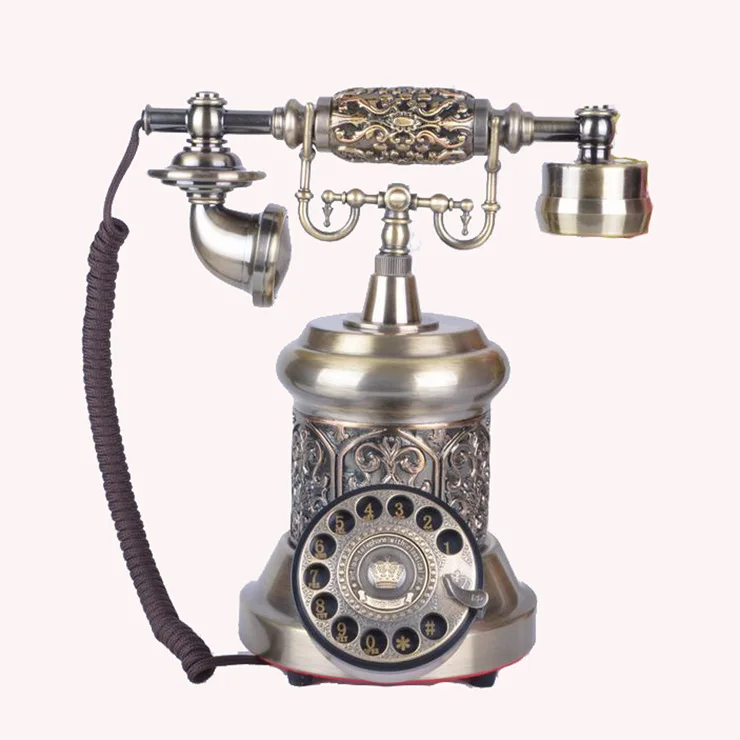 Европейские антикварные ретро антикварной телефон металл с дисковым набором