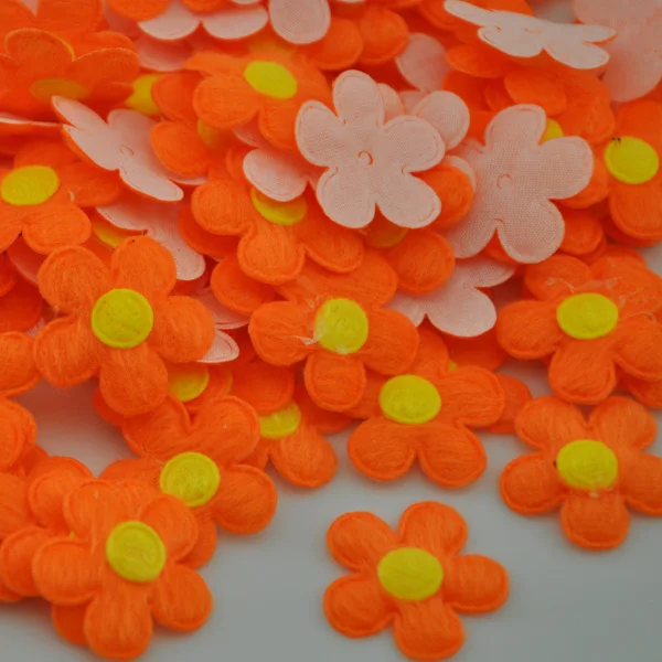 50 шт. 1 ''мягкие фетровые Цветочные аппликации(9 цветов) A228 - Цвет: Orange