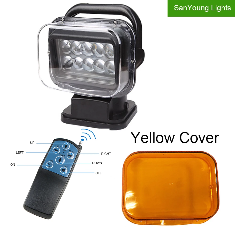 Remote Control 12V 24V Car ship marine LED Searchlight 12v remote controlled 7 inch 50W High power LED Search Light searching