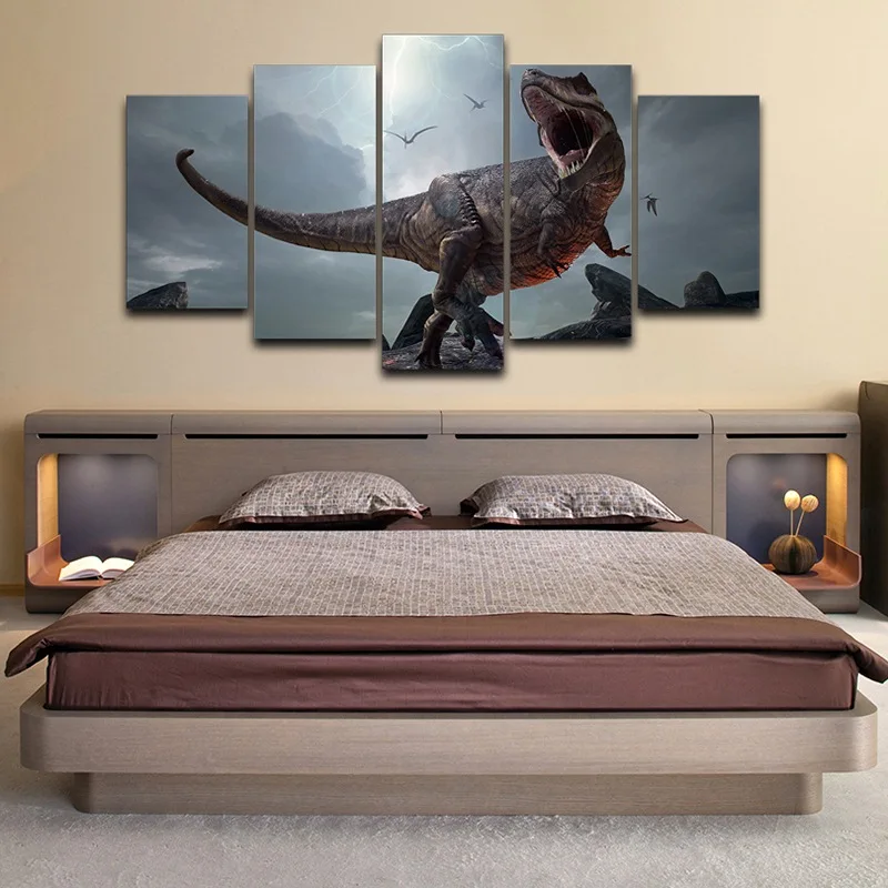 

Artistic Print drawing on Canvas Printed Decor for home Framed wall art pictures Spray Oil Painting Decoration Dinosaur AE0267