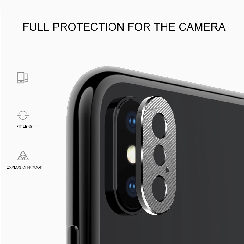 Для iPhone X XS Max XR 7 8 Защита объектива камеры алюминиевый кольцевой чехол для iPhone 6 6s 7 8 Plus Защитная крышка для камеры мобильного объектива