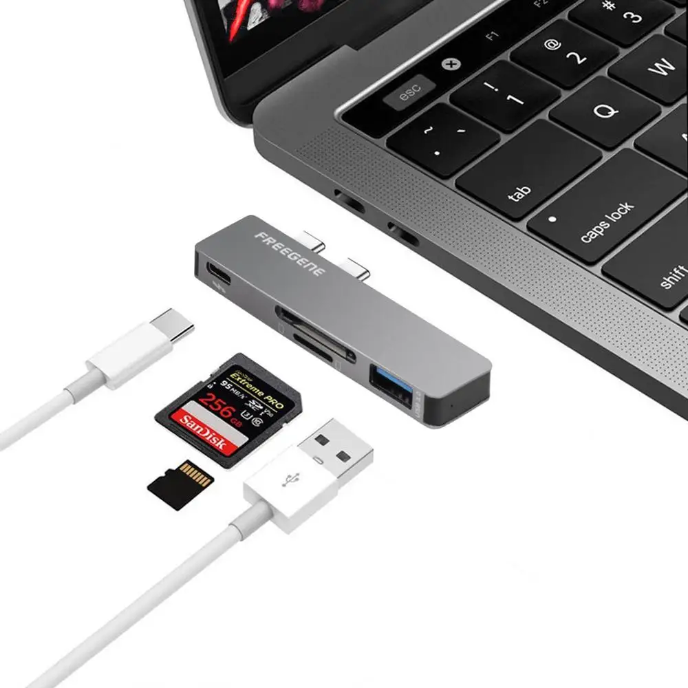 4 in 1 7 в 1 двойной USB 3,1 type-C концентратор к HDMI USB-C PD адаптер питания Thunderbolt 3 USB C концентратор для Macbook с USB 3,0 устройство для чтения карт SD TF - Цвет: 4 in 1