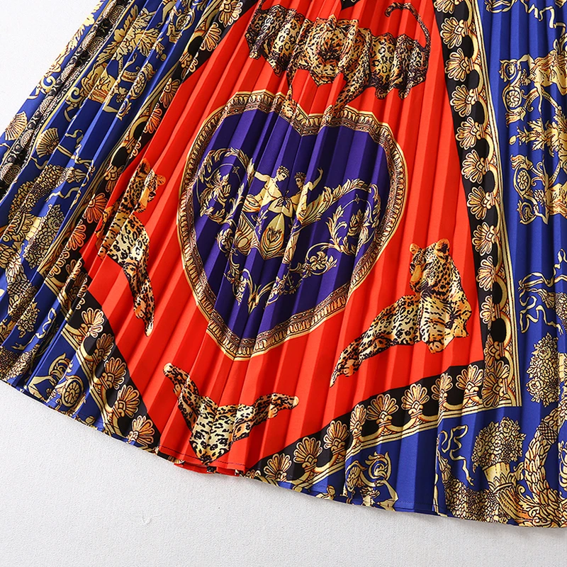 Модный дизайнерский комплект с юбкой от Megyn винтажный до колена принтом лето 2019 |