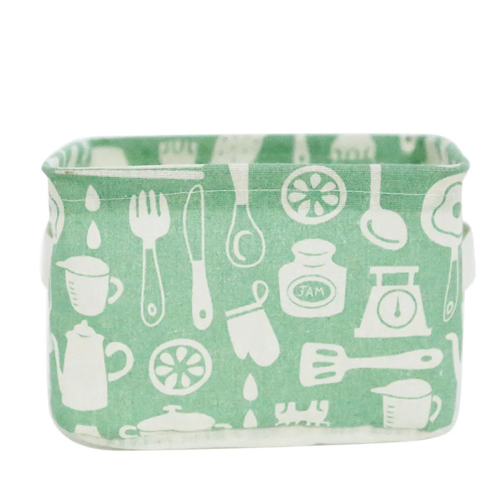 Коробка для хранения Органайзер льняная настольная коробка складной ящик шкаф