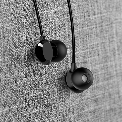 Black 3,5 мм Высокое качество внутриканальные TPE наушники USAMS Hifi наушники бас стерео гарнитура inear интеллектуальные Проводные ухо телефон микрофон EP-28 - Цвет: Black