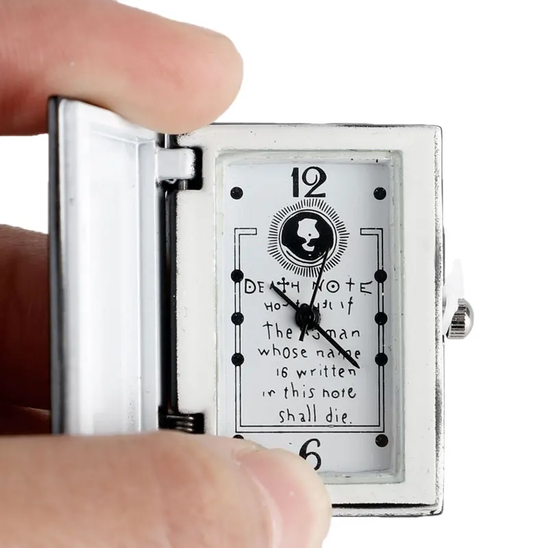 Японские кварцевые карманные часы в форме ноты смерти ожерелье для мужчин и