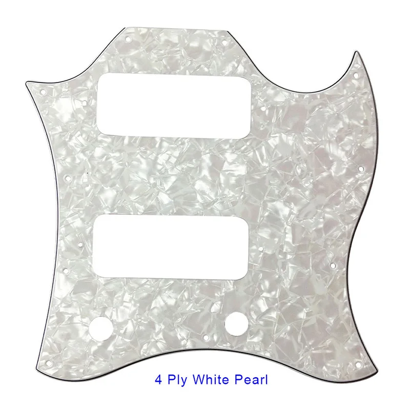 4 ply white pearl Pleroo гитарные части накладки для Gibson standard SG полное лицо царапины пластины Route P90 звукосниматели лучшая защита для гитары ra - Цвет: 4 ply white pearl