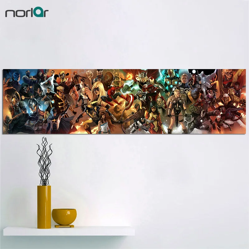 HD печатная Супердлинная картина персонажи комиксов холст живопись Супергерой