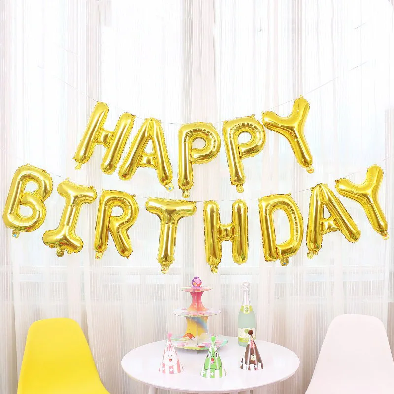 Воздушный шар для дня рождения с буквами алфавита из розовой золотой