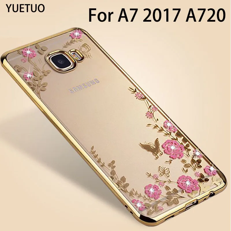 YueTuo Оригинальный чехол из ТПУ розового золота для Samsung Galaxy A7 2017 A720 силиконовый
