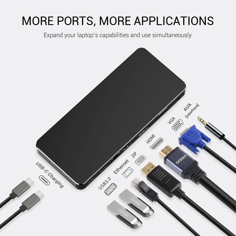 Highever USB хаб Тип C конвертер к HDMI PD RJ45 AUX VGA адаптер 3 0 хаб-конвертер для samsung Galaxy S9 huawei