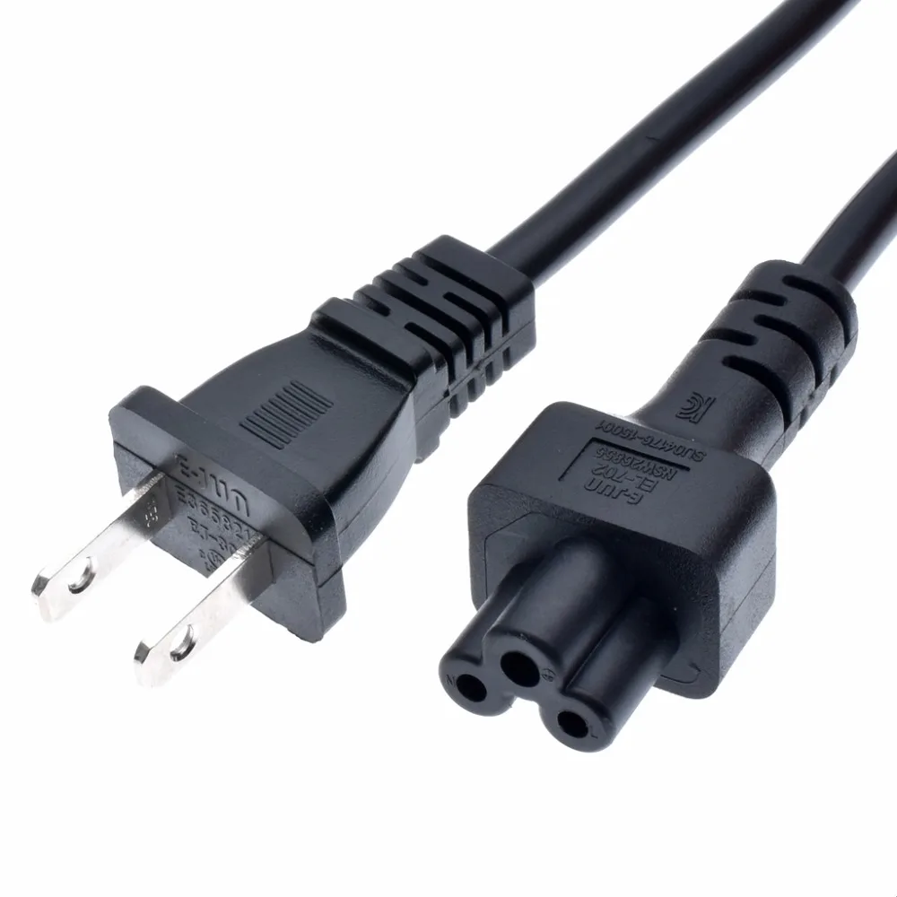 

Hot USA Canada US 2pin male to IEC 320 C5 Micky Short travel Power cord for notebook Power supply