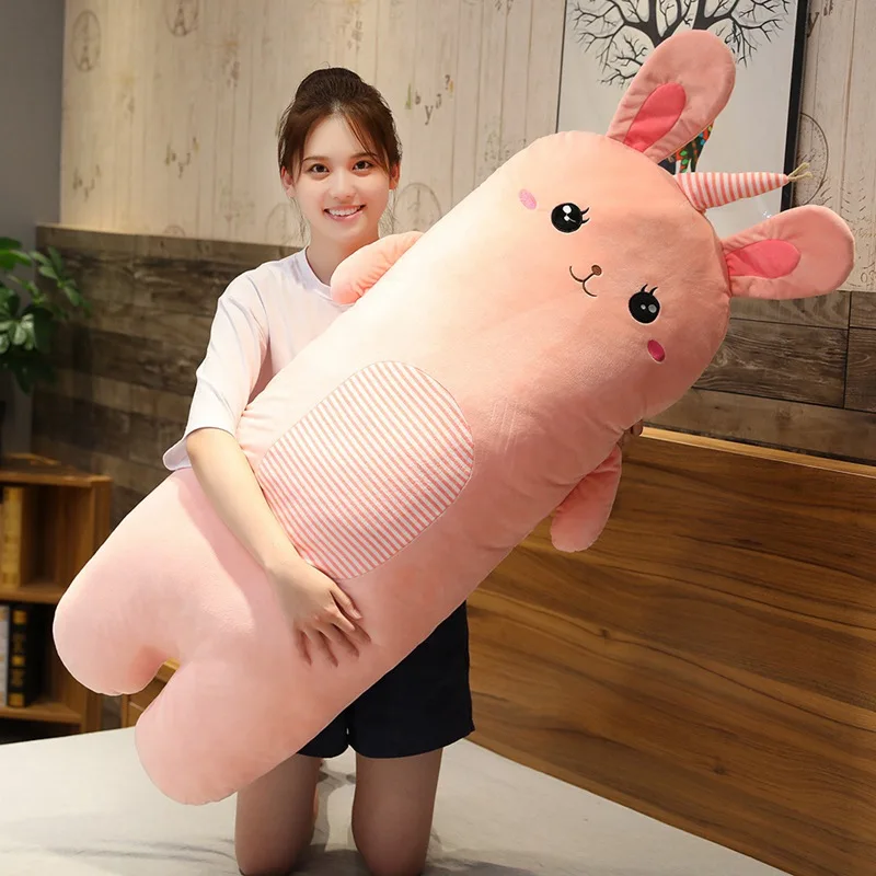 Pink 70 см/100 см новые мягкие кролика и ; одежда для детей; платье без рукавов для девочек; с принтом «обезьяна» плюшевые игрушки стильная футболка с изображением персонажей видеоигр животных лягушка& Мышь кукла кровать Подушка на стул для мальчиков детские подарки - Цвет: Pink