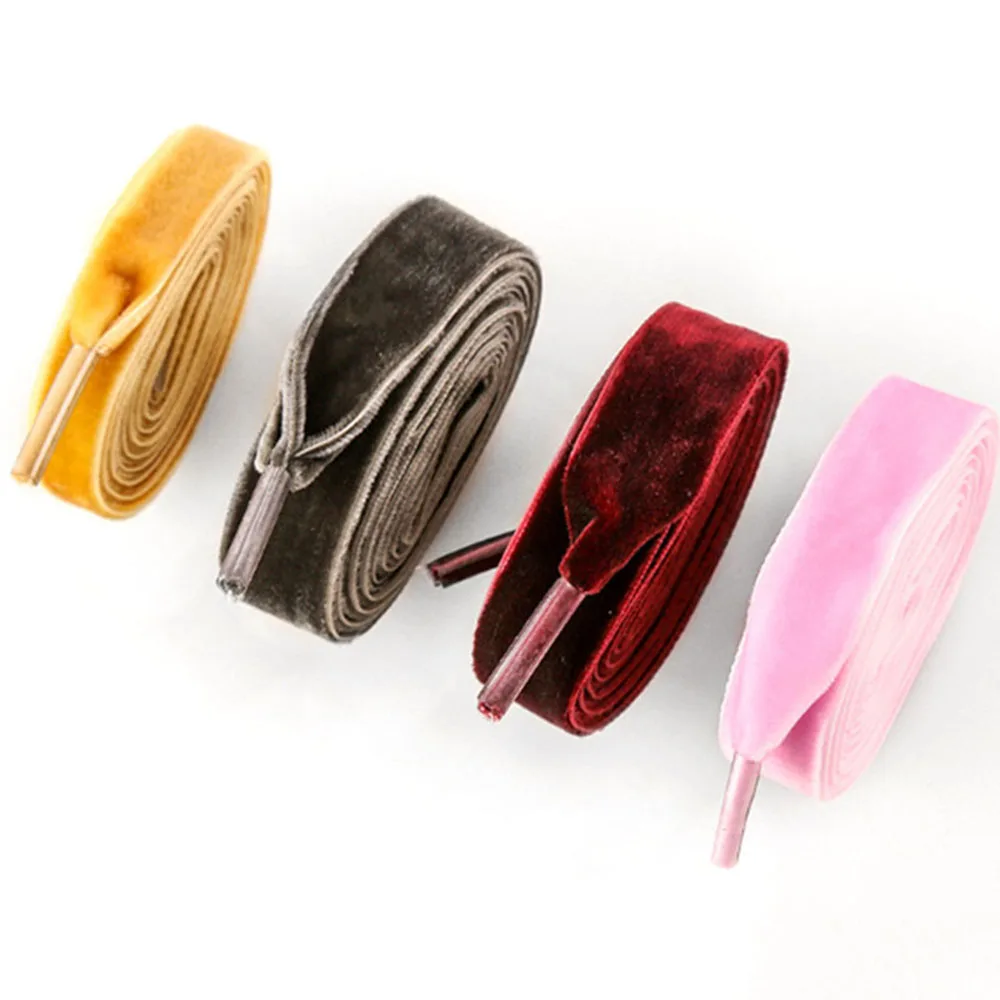 Модные бархатные шнурки для женщин винтажные трендовые ботинок 120 см ленточные