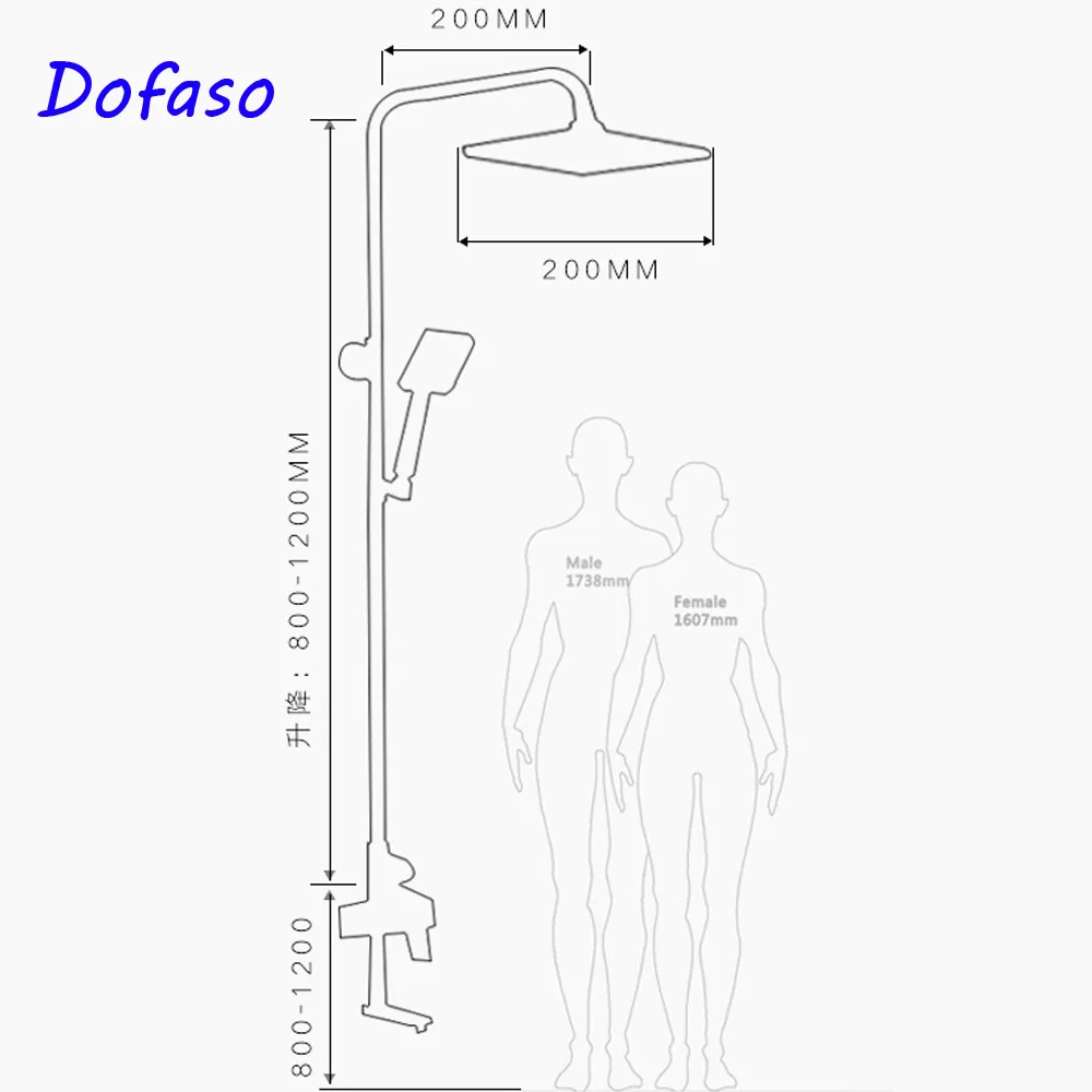 Dofaso античный матовый черный набор для душа бронзовый смеситель настенное
