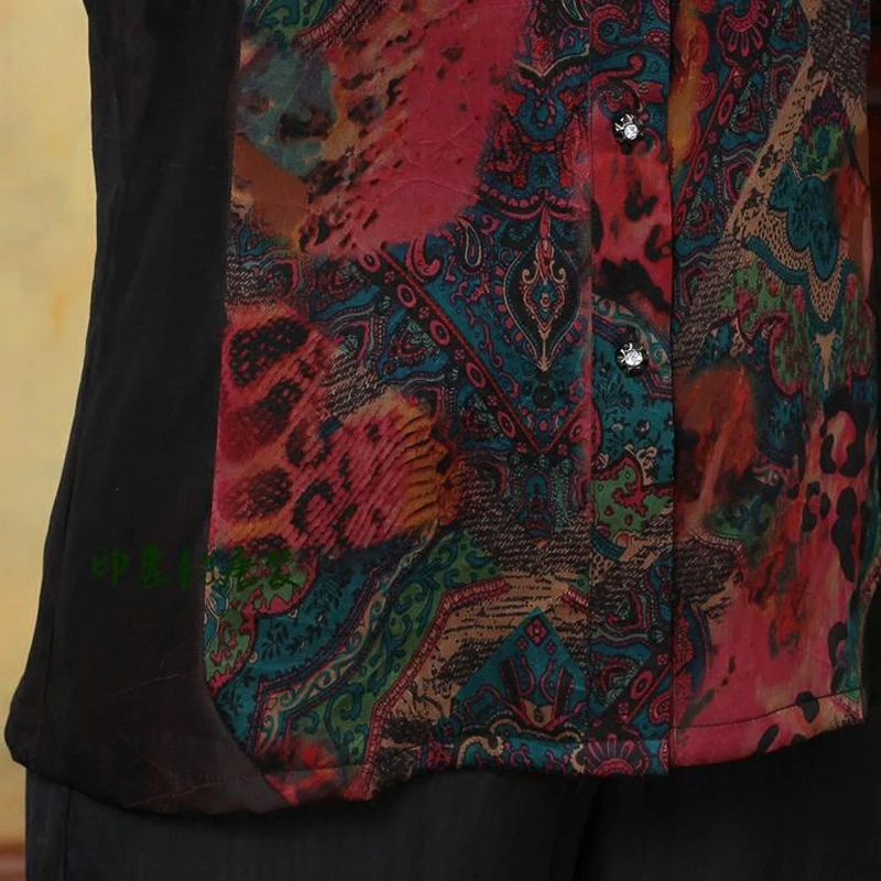 Женская шелковая летняя новая китайская блузка из шелка 100% с отложным воротником