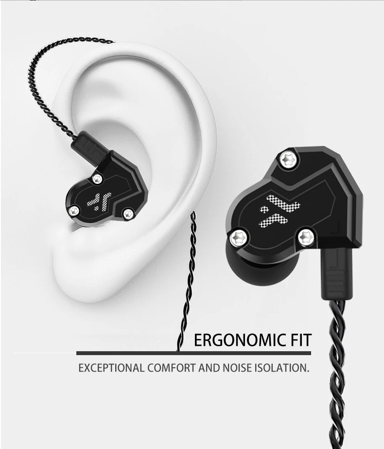 RenoNext QT3S 4 Dynamic Hybrid в ухо наушники HIFI DJ монитор Fone de ouvido Спортивная 2 Привод