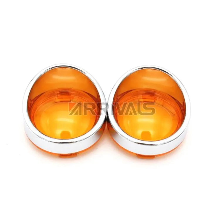 

2pcs Motorcycle Turn Signal Light Indicator Lens Cover For Harley Touring Sportster Softail For Dnya For Trim Ring Visor Cover