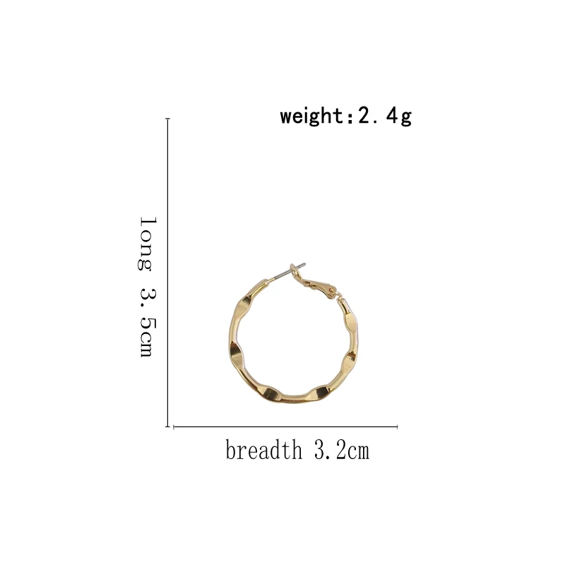 Minimalist Silver Gold Wave Circle Earrings for Women Simpel Design Loop Round 2018 Fashion Jewelry | Украшения и аксессуары