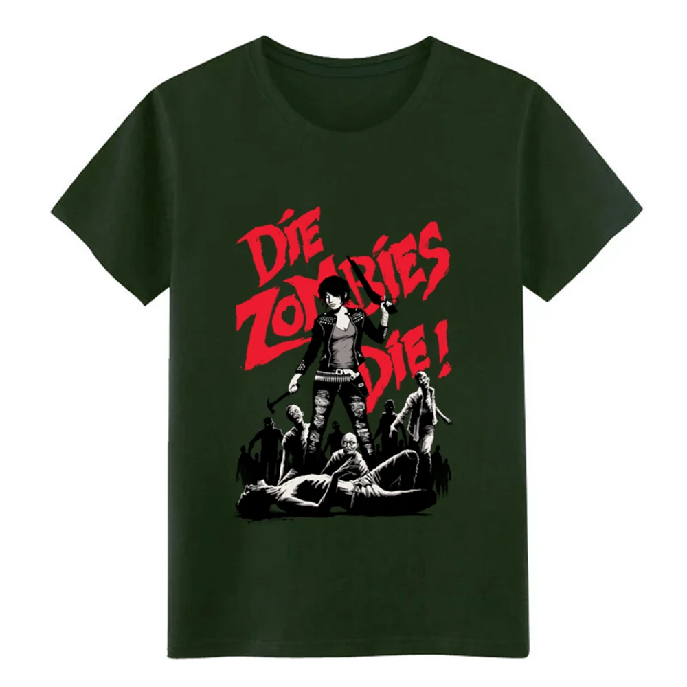 Мужская футболка с принтом Die Zombies на заказ S-XXXL однотонная сумасшедшая модная
