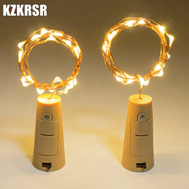 KZKRSR 2 м 20LED микро батарея Led медная струнная лампа бутылка для вина пробковая