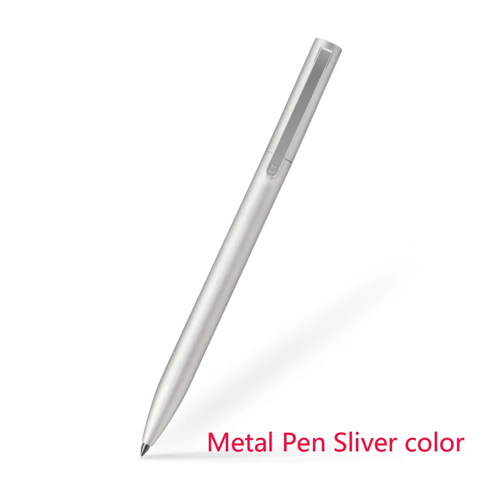 Metel pen Sliver Xiao mi Белый Черный 0,5 мм точка mi jia знак ручка mi ручка гладкая швейцарская заправка Япония Черные, голубые чернила 10 мм Диаметр светильник ручка - Цвет: Metel pen Sliver