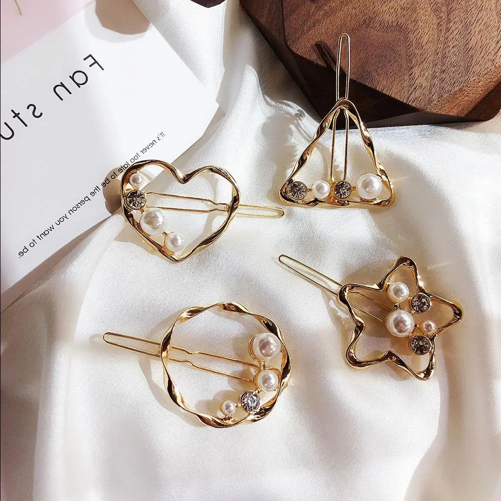 Новинка жемчужный зажим для волос девочек металлический с кристаллами заколки