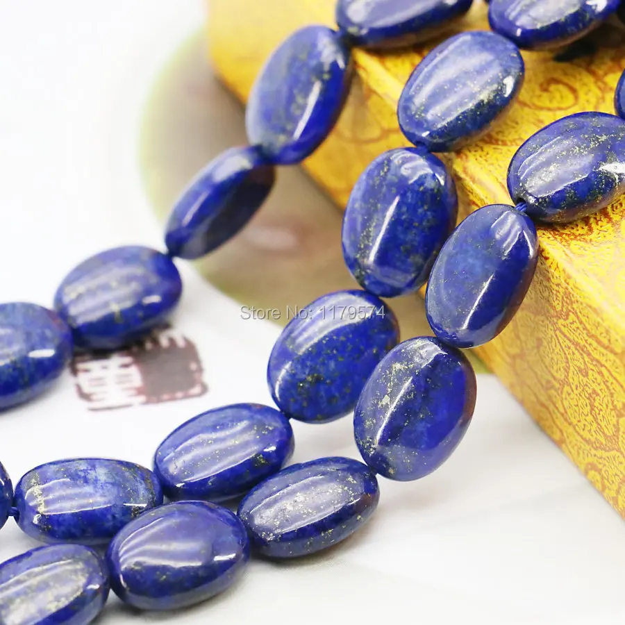 Бусины с ляпис лазуритом и эллипсом 15 х20 мм|beads accessories|accessories for jewelry makingjewelry making