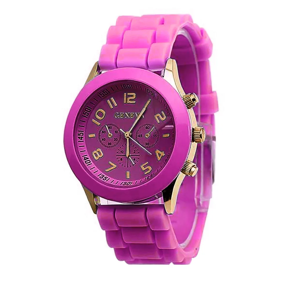 Новые женские часы из Женевы с римскими цифрами силиконовые желеобразные